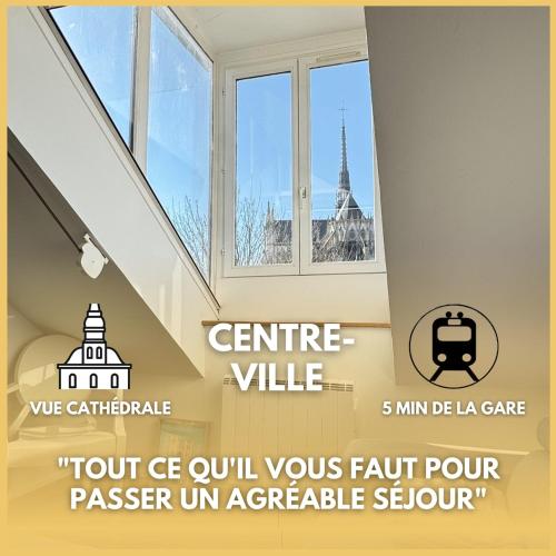 Hébergement exceptionnel au centre-ville, vue sur la cathédrale