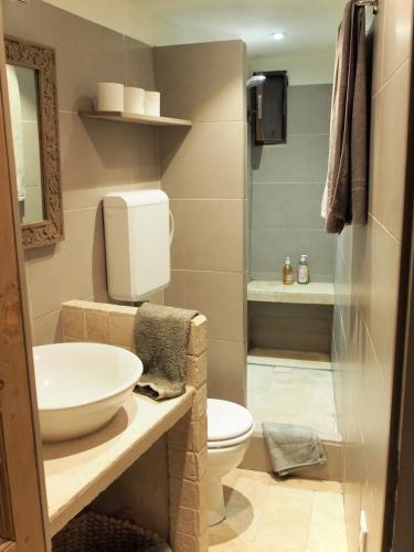 une salle de bain avec toilettes et lavabo dans l'établissement Le LOFT LOURMARIN, à Lourmarin