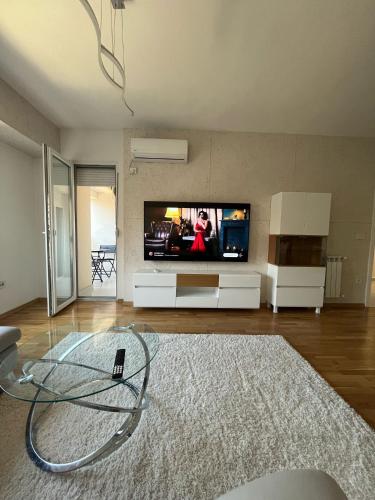 Un televizor și/sau centru de divertisment la Apartment