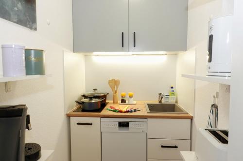 Η κουζίνα ή μικρή κουζίνα στο RELAX - APPARTEMENTS mit Pool und Sauna, Allgäu