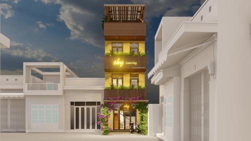 a rendering of a building with a balcony at SKY Homestay in Hue