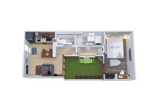 d'un plan d'étage d'une maison dans l'établissement Location d'appartements - Cosysejour - Calme Fibre Netflix, à Amiens