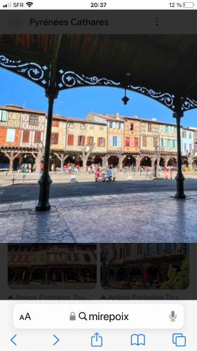 a screenshot of a photo of a city at APPARTEMENT F3 BOX Vélo Moto Centre historique in Mirepoix