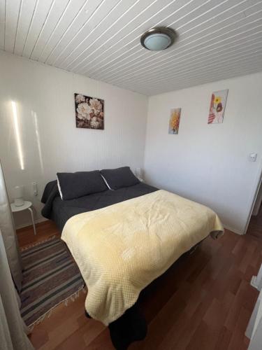 a bedroom with a large bed in a room at Cabañas Campestres Inés in Chillán