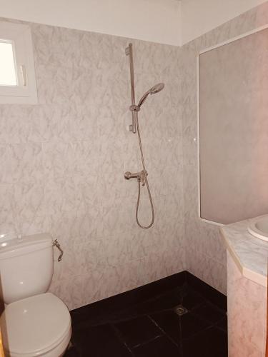 une salle de bain avec une douche, des toilettes et un lavabo dans l'établissement Les Tourterelles, à Cadolive