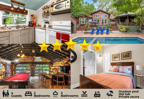 a collage of pictures of a kitchen and a house at Lake House in Orlando