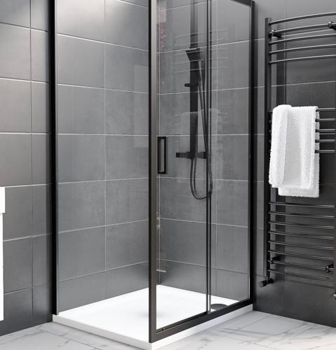 a shower with a glass door in a bathroom at Regents Park Camden St Johns Wood in London