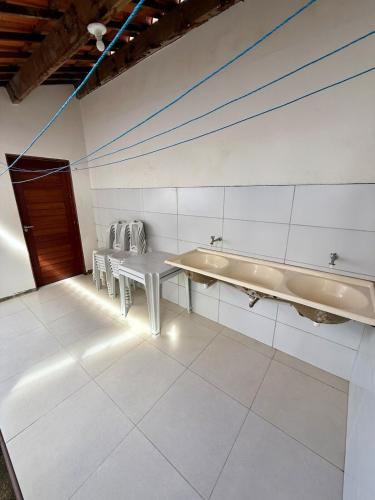 Dapur atau dapur kecil di Aconchego no Litoral Sul