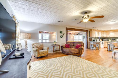 a living room with a couch and chairs and a table at Waterfront House on Toledo Bend with Private Dock! in Alliance