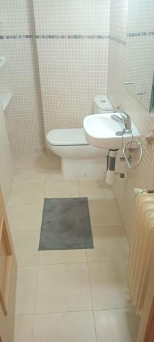 a bathroom with a sink and a toilet at La consulta de Paloma, Plaza encanto historico in Riaza