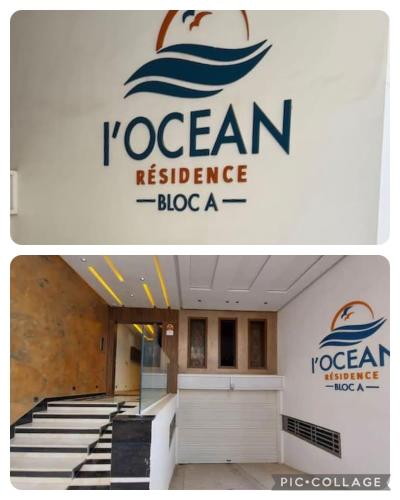a sign for a resellingurance office with a logo at mehdia apartment and terrace parking fiber netfli in Kenitra