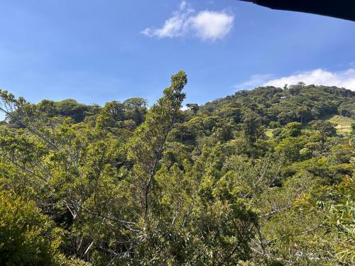 a mountain with trees and a blue sky at NATURAVE HOME - Tiny house with mountain view in Monteverde Costa Rica