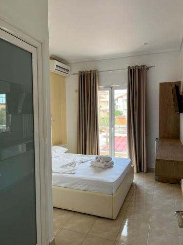 Cama o camas de una habitación en Villa Juli Ksamil