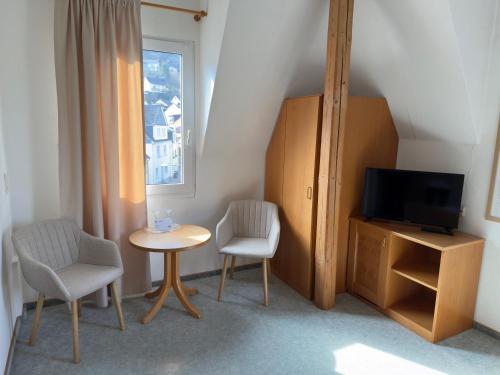TV a/nebo společenská místnost v ubytování Hotel "Zur schönen Aussicht"