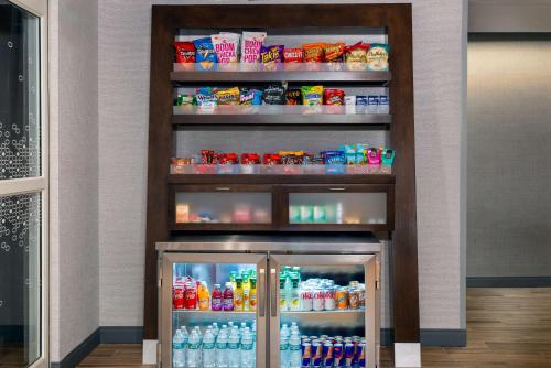 a refrigerator filled with lots of food and drinks at Hampton Inn Petersburg - Southpark Mall in Colonial Heights