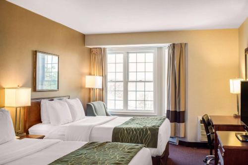 a hotel room with two beds and a window at Comfort Inn in Halifax