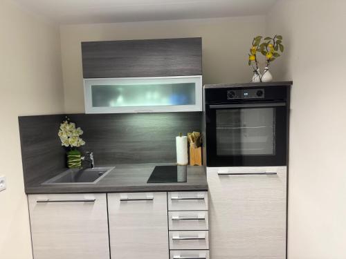 Kaja 2, Ferienwohnung mit eigener Saunaにあるキッチンまたは簡易キッチン