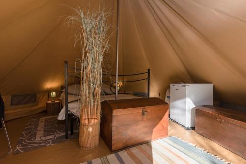 Postel nebo postele na pokoji v ubytování Glamping Serraiola Alta