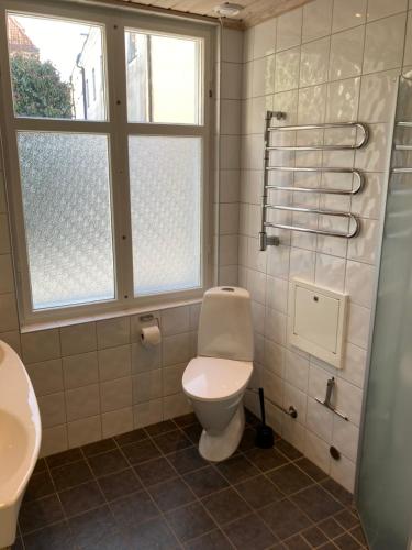 un baño con inodoro y lavabo en Fogelbergs StH, en Visby
