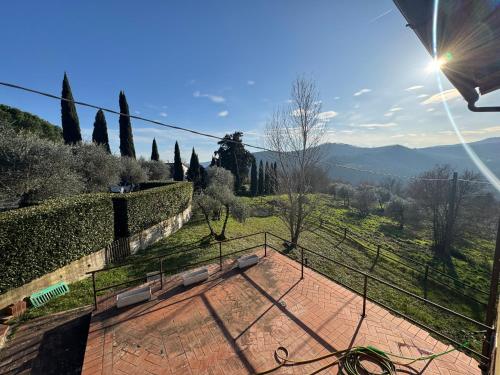 a view from the balcony of a house at Appartamento Zafferano in LʼOpaco