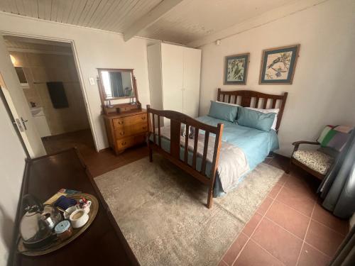 a bedroom with a bed and a dresser and a mirror at Katelkamers in Smithfield