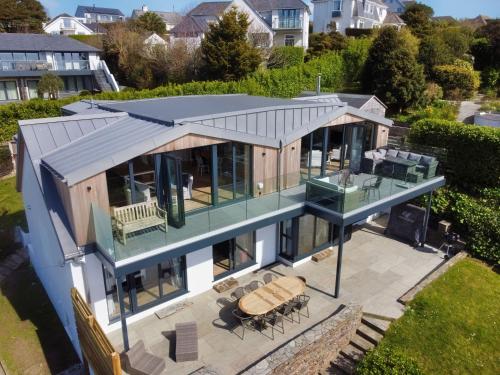 an overhead view of a house with a glass roof at Chupra in Saint Mawes