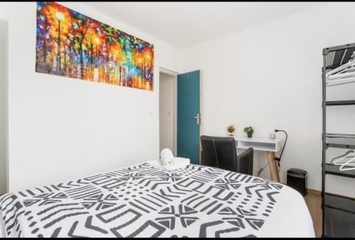 Postel nebo postele na pokoji v ubytování lille