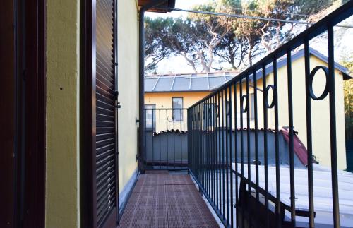 a balcony of a building with a black fence at Milano Malpensa AirHome in Somma Lombardo