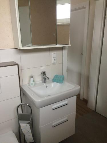 Ένα μπάνιο στο Ferienwohnung Wieser