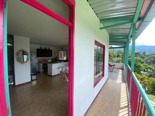 Balkón nebo terasa v ubytování Cabaña en Boquía