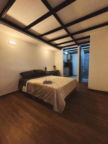 a bedroom with a large bed in a room at Lujoso, relajante y Cómodo Apartaestudio en La Rambla in Manizales
