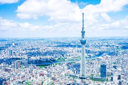 an aerial view of the tokyo tower at Tokyo Kitasen 4 in Tokyo