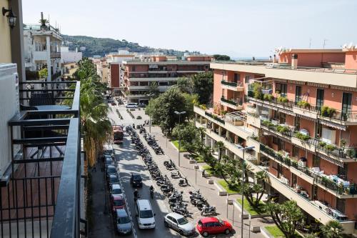 an aerial view of a city street with parked cars at Sea Room Sorrento in Sorrento