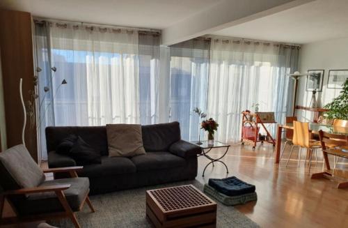 un salon avec un canapé et une table dans l'établissement Large 100 m2 apartment in Paris 14th arrondissement, à Paris