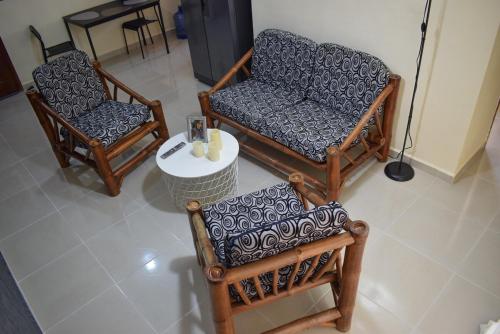 Χώρος καθιστικού στο Strandblick in der Residenz Apartment in Santo Domingo