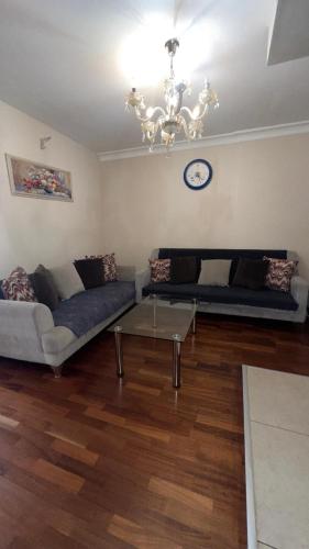 a living room with a couch and a table at CTS Elysium Residence Taksim in Istanbul