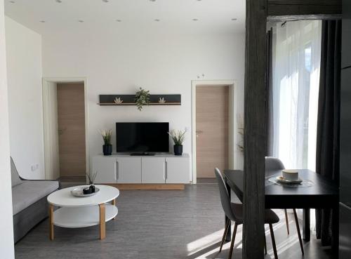 Et tv og/eller underholdning på Ferienwohnung im Harz 4