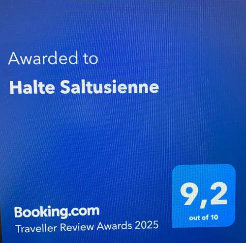 Certifikát, hodnocení, plakát nebo jiný dokument vystavený v ubytování Halte Saltusienne