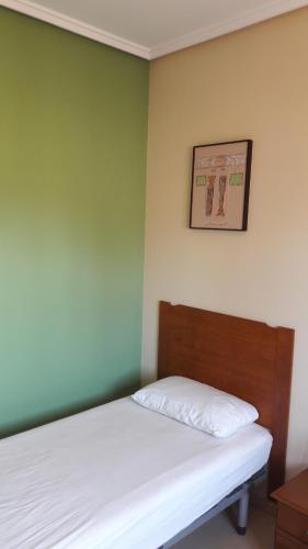 a bedroom with a bed and a picture on the wall at Family Townhouse 6 sleeps Maribel in Ciudad Quesada