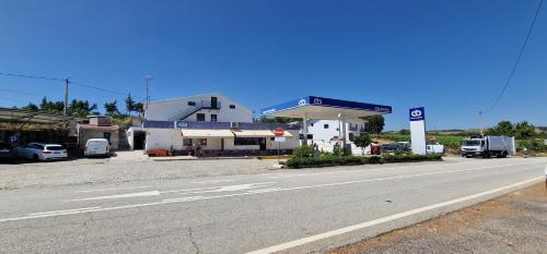 a gas station on the side of a road at Estalagem Soeiro Meireles, Unipessoal, LDA in Lagoaça