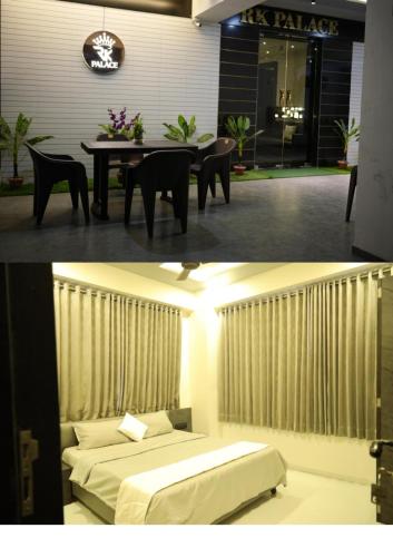 Una cama o camas en una habitación de Hotel rk palace