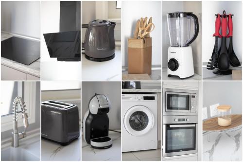 Cuisine ou kitchenette dans l'établissement Villa Gosier T3 COSY JACUZZI - ROMANTIQUE