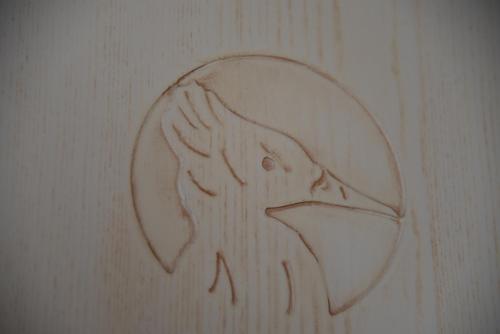 a drawing of a bird on a wall at Quelli del Picchio in Cupramontana