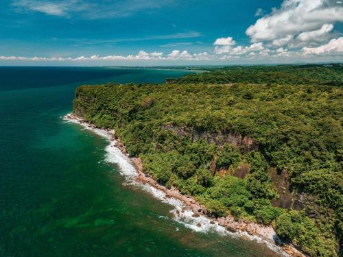 an aerial view of the shoreline of the ocean at The Dome Hotel - Caylabne Bay in Ternate