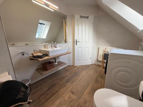 Koupelna v ubytování Ferienwohnung Bernsteinfinder städtische Bestlage