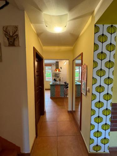 a hallway of a house with a kitchen and a room at Domov pro 8 hostů ve městě Karlovy Vary in Karlovy Vary