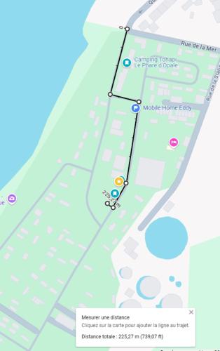 une carte des améliorations proposées à la zone de retournement; dans l'établissement Mobil Home 2 chambres 5 lits Empl J07, à Le Portel