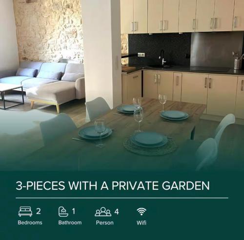 3-pieces Flat with Private Garden & BBQ