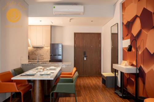 Η κουζίνα ή μικρή κουζίνα στο Sunlight Condotel Hanoi
