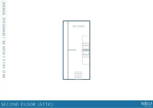 a floor plan of the ground floor of a house at HILO Villa Lagon de l'Hermitage Nomade in L'Ermitage-Les-Bains